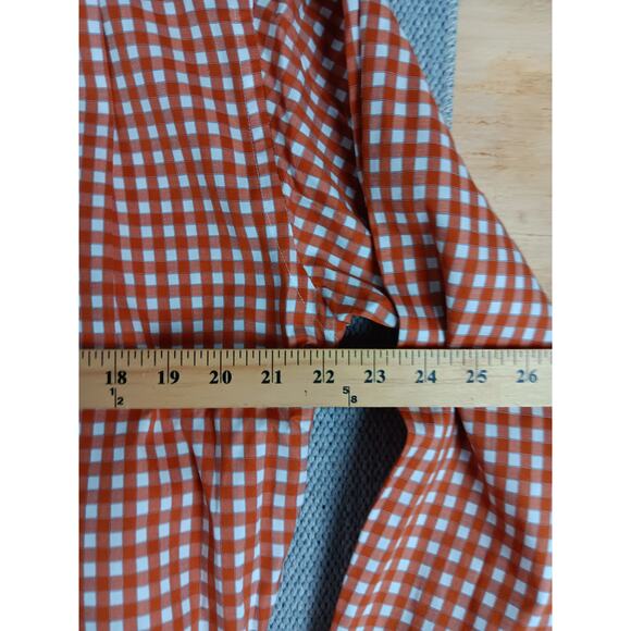 Johnston & Murphy Tailored Fit Shirt Mens Large Orange/White Checkered Casual - Picture 10 of 13
